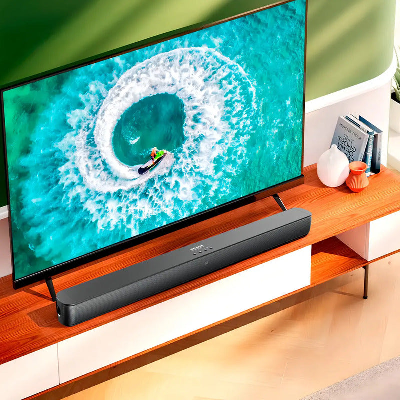 Barra De Sonido Sharp Htsb117 Con Bluetooth Y 2.0 Canales Para Tv Negro