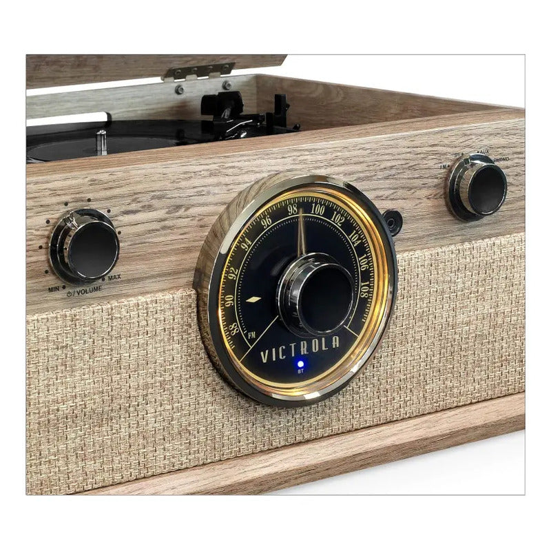 Victrola 4-en-1 Cambridge Oatmeal Tocadiscos Bluetooth Farmhouse Oatmeal