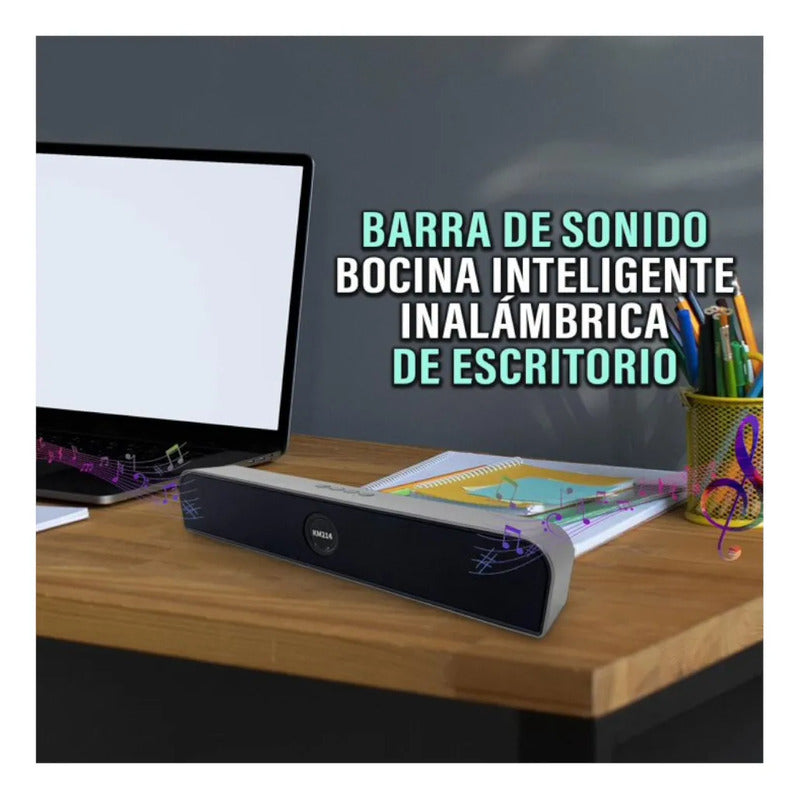 Barra De Sonido Inalámbrica Km214 Home Theater Negro Gris Oscuro