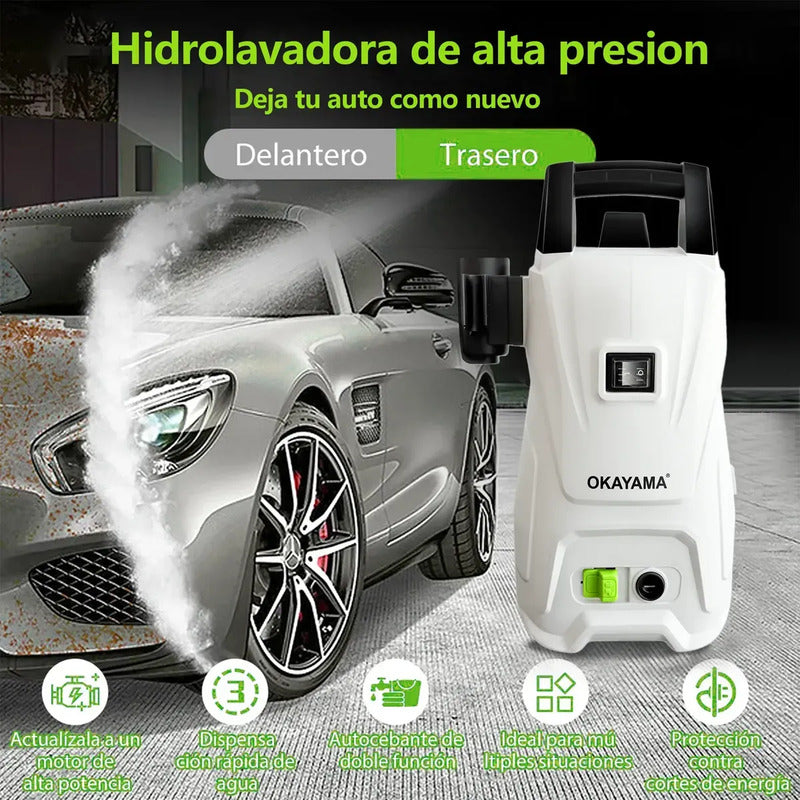 Hidrolavadora Eléctrica De Alta Presión Portátil Para Auto Blanco 50/60 Hz
