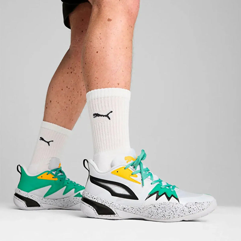 Tenis Puma Genetics Speckle Unisex Basketball 31040501 Blanco Lisa 42.5 Eu