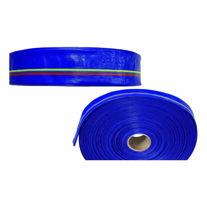 Manguera Plana 2 PuLG. 4 Bar. 50 Mts. Senlei Azul