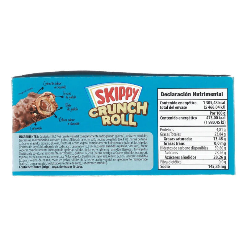 Chocolate Skippy Crunch Roll, 276 Gr 36 Piezas 23 Gr C/u