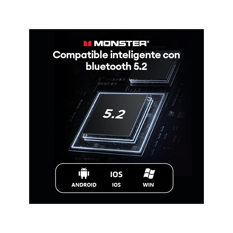 Monster Xkt01 Auriculares Intrauditivos Inalámbricos Bluetooth Gaming Sports Bluetooth 5.2, Negro
