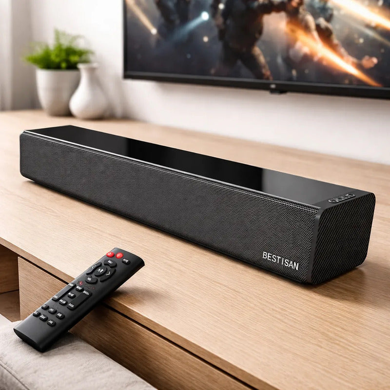 Barra De Sonido Bestisan S6520 80w Bluetooth Óptica Rca 34 Negro 50 Hz 20 Khz