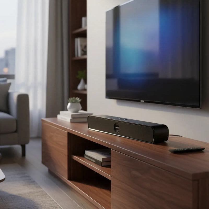 Barra De Sonido Inalámbrica Km214 Home Theater Negro Negro