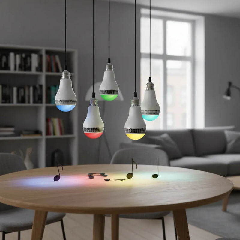 Focos Led Con Bocina Bluetooth Kit 6 Piezas Colores