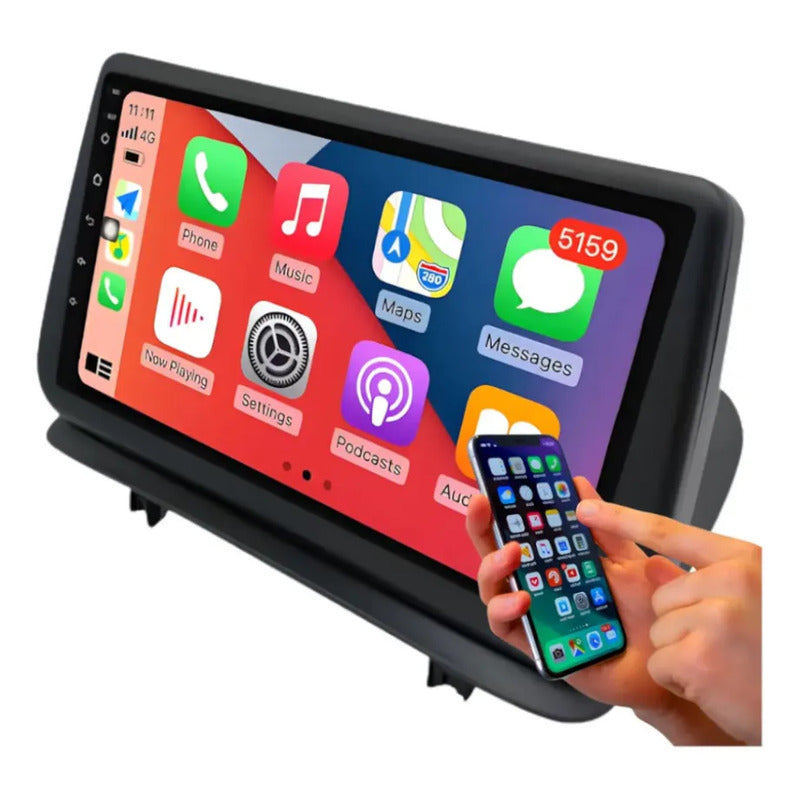 Pantalla Para Moto Knup Carplay/android Auto 5 Pulgadas Negro