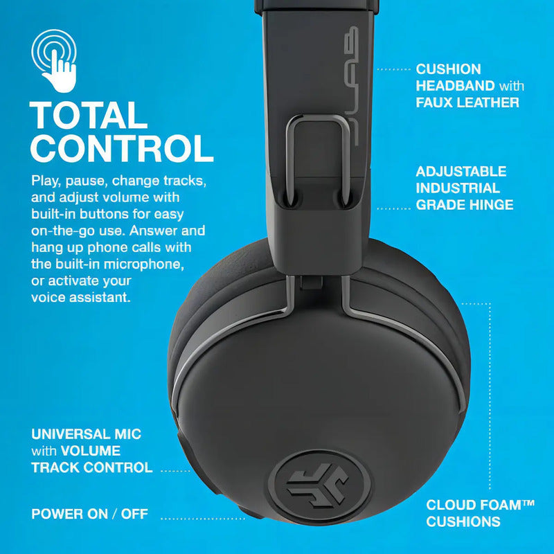 Audífonos Diadema On-ear Jlab Studio Wireless Bluetooth Negro 30hrs