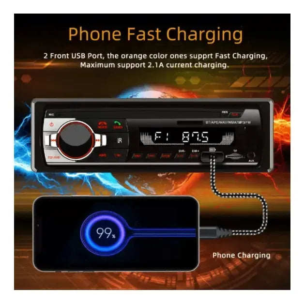 Autoestéreo Bluetooth Reako Rk-520d Con Usb, Tarjeta Sd
