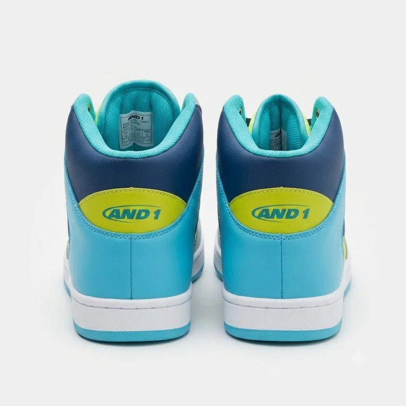 Tenis And1 Slam Mid Tpr Azul Con Verde Y Blanco Lisa 8.5 Us