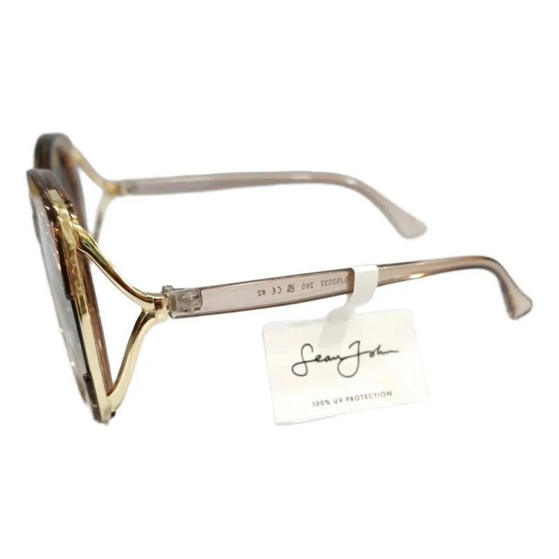 Gafas De Sol Sean John Sjs2032 Para Dama- Sin Estuche Océano Transparente Gris Oscuro