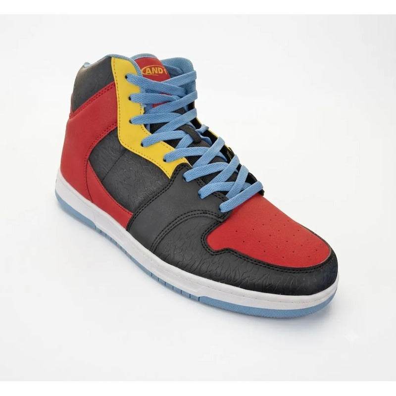 Tenis And1 Slam Mid Tpr Negro Con Rojo Y Amarillo Lisa 8.5 Us