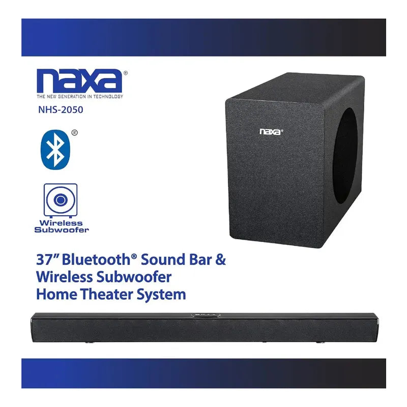 Barra De Sonido Bluetooth 40w Rms Naxa Electronics Nhs-2050 Negro 50/60 Hz