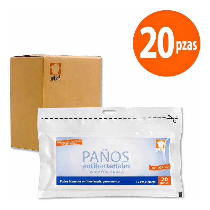 Toallitas Húmedas Antibacteriales 20 Paquetes De 20 Paños