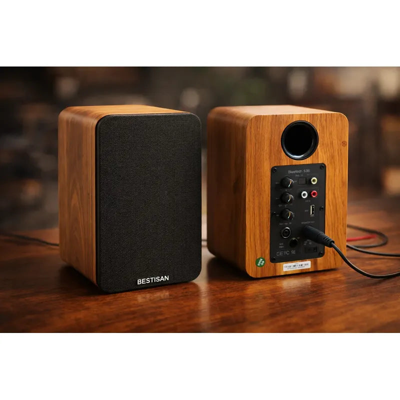 Bocina Bestisan Sr04f Portátil Con Sonido Potente 50w Rms Marrón